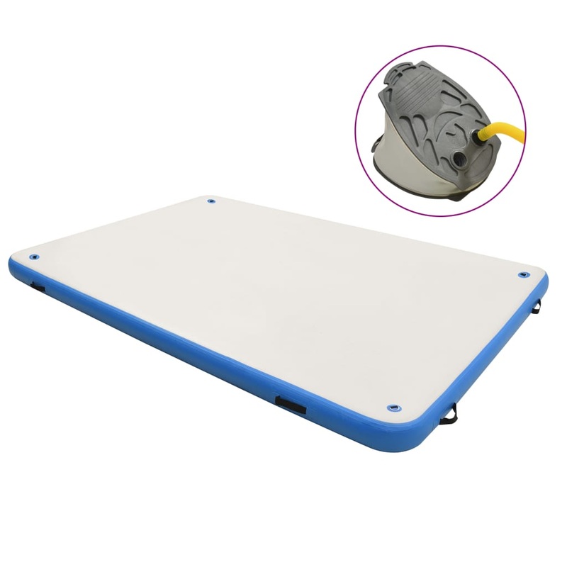 Berkfield Inflatable Floating Deck Blue and White 300x300x15 cm