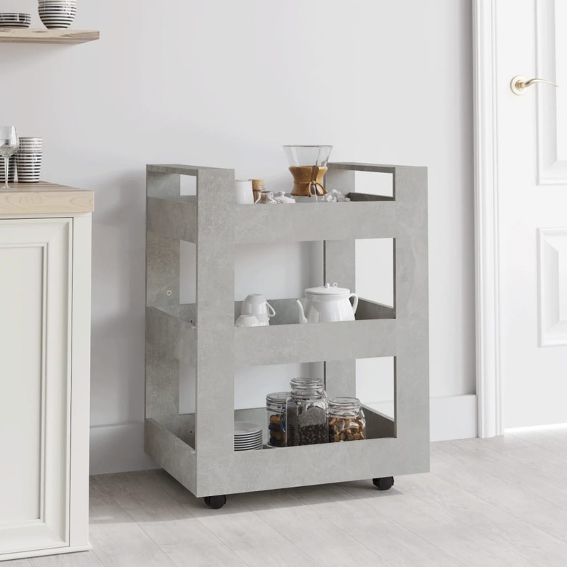 Berkfield Kitchen Trolley Concrete Grey 60x45x80 cm Engineered Wood