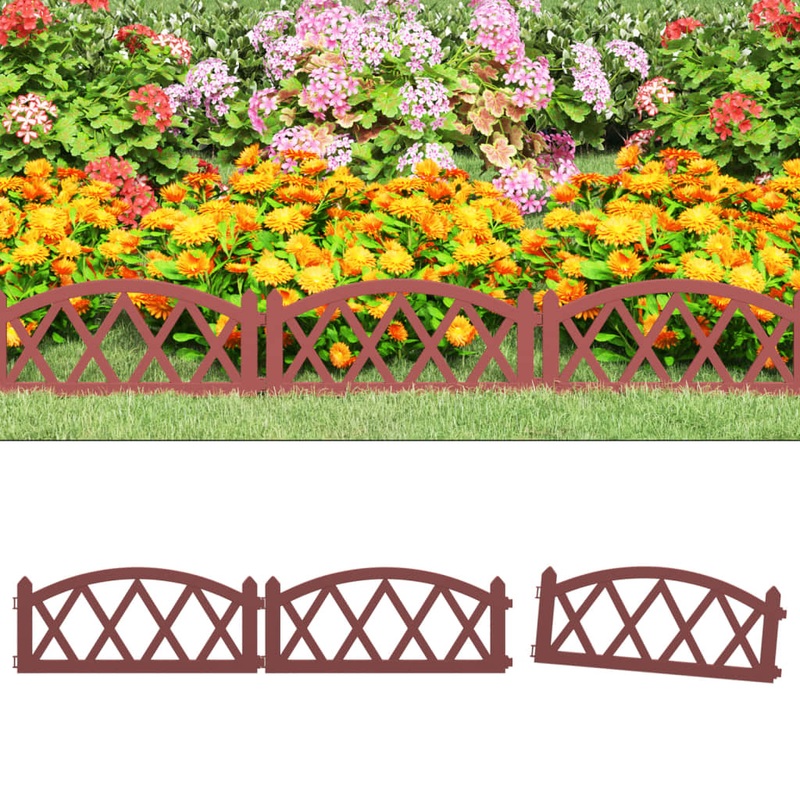 Berkfield Lawn Edgings 17 pcs Red 10 m PP