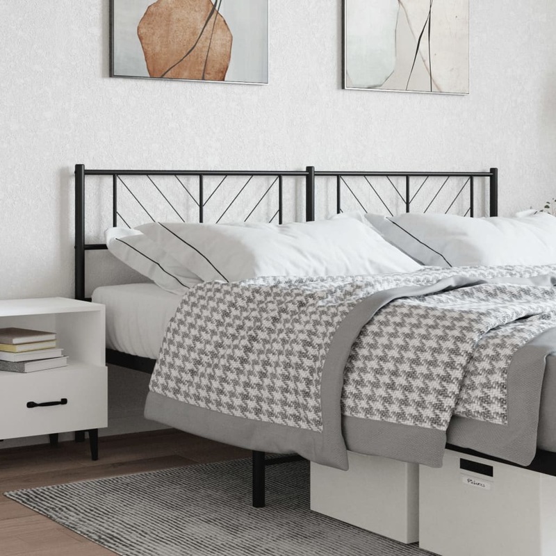 Berkfield Metal Headboard Black 166×90 cm
