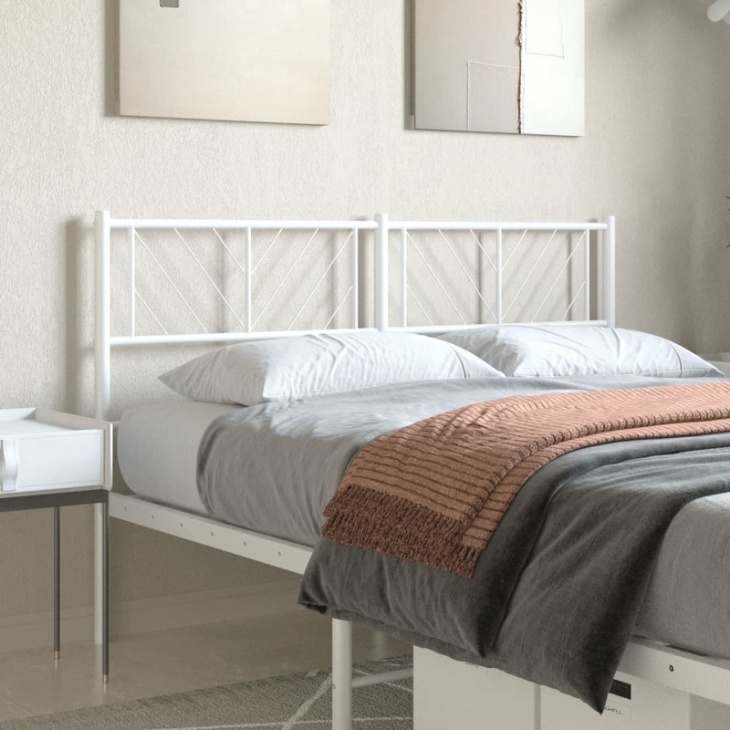 Berkfield Metal Headboard White 146×90 cm