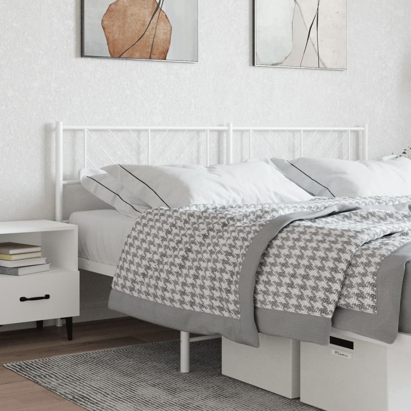 Berkfield Metal Headboard White 166×90 cm