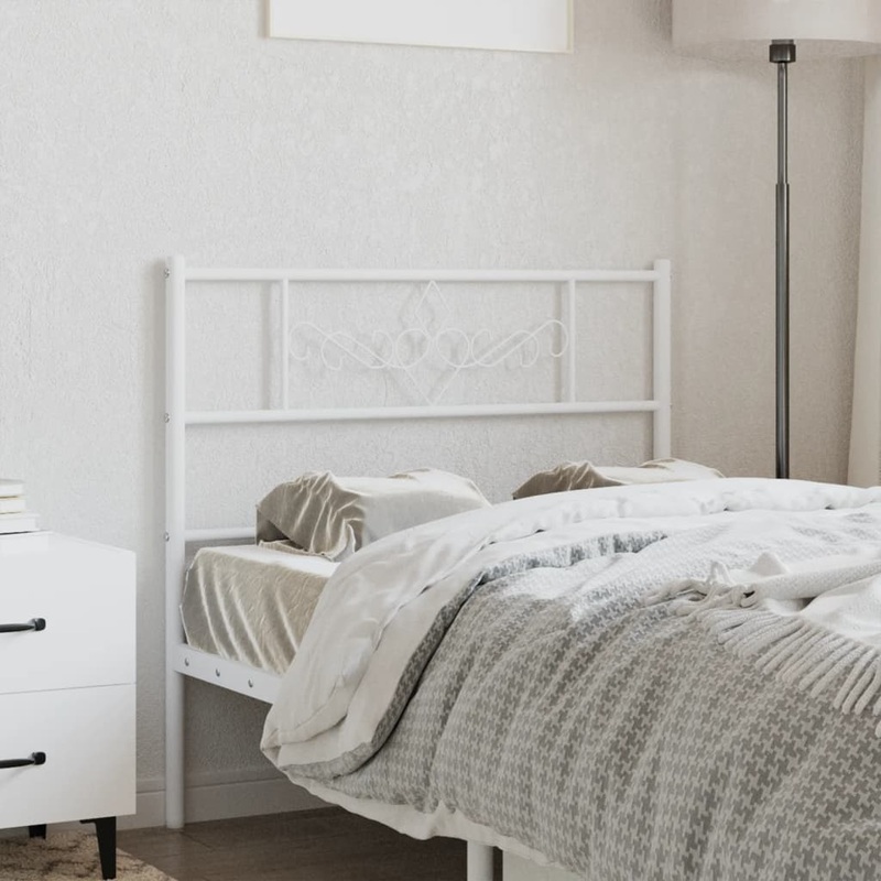 Berkfield Metal Headboard White 80 cm