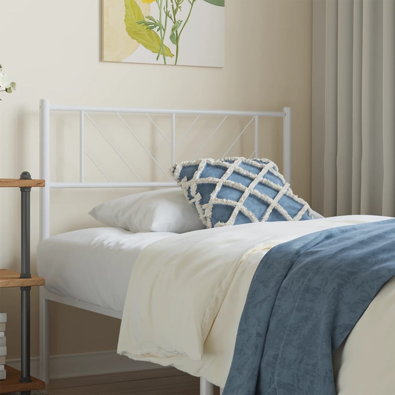Berkfield Metal Headboard White 95×90 cm