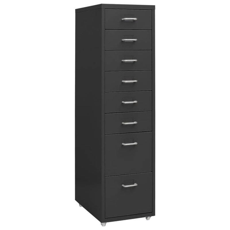 Berkfield Mobile File Cabinet Anthracite 28x41x109 cm Metal