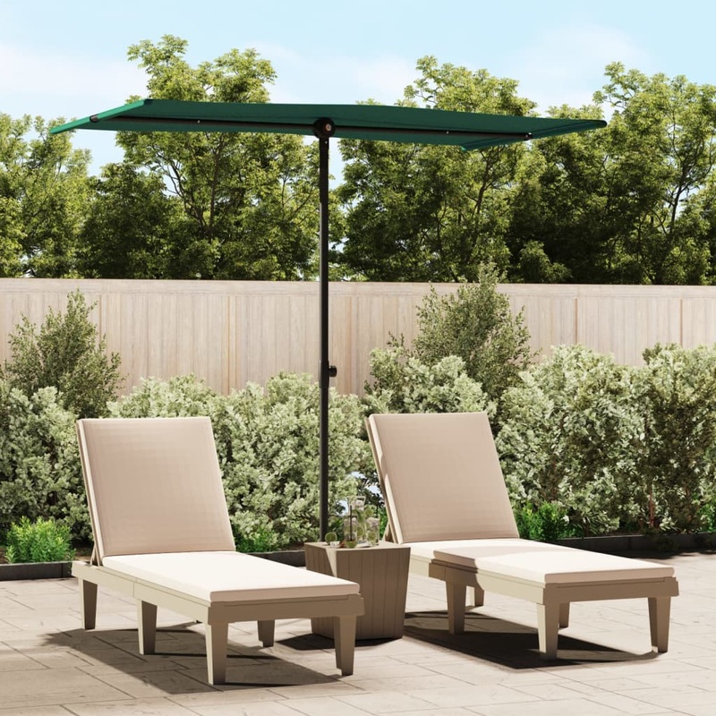 Berkfield Outdoor Parasol with Aluminium Pole 180×110 cm Green