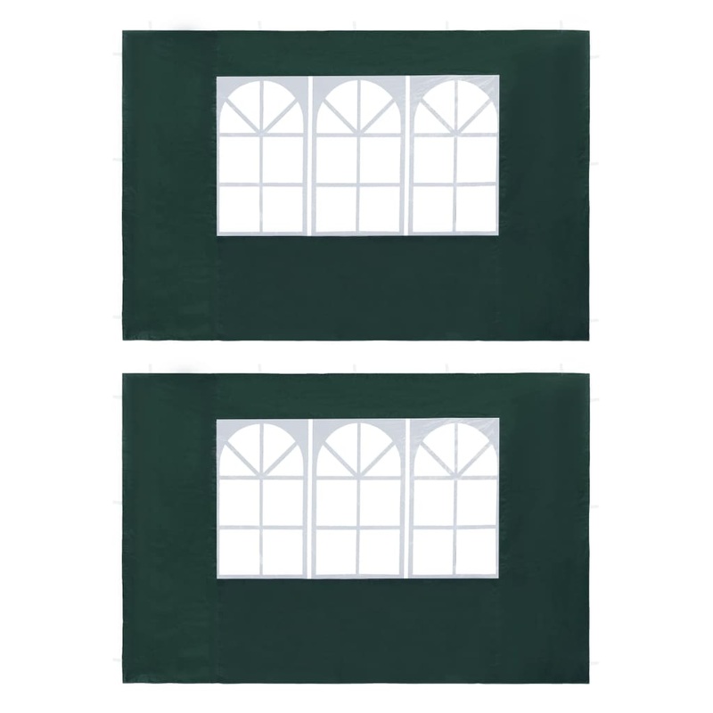 Berkfield Party Tent Sidewall 2 pcs with Window PE Green