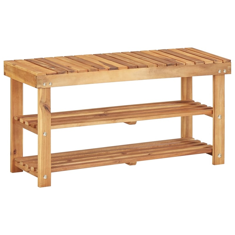 Berkfield Shoe Rack 90x32x46 cm Solid Acacia Wood