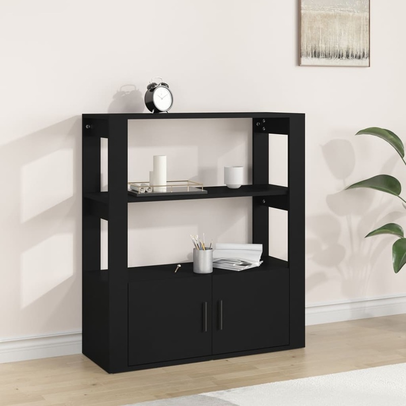 Berkfield Sideboard Black 80x30x90 cm Engineered Wood