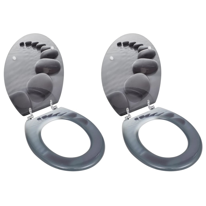 Berkfield Toilet Seats with Lids 2 pcs MDF Stones