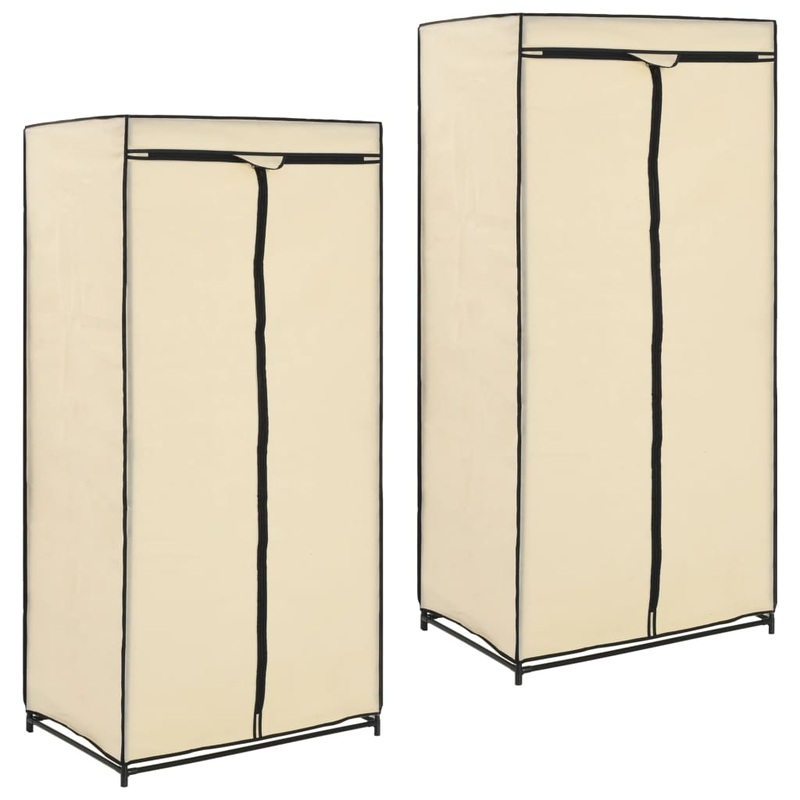 Berkfield Wardrobes 2 pcs Cream 75x50x160 cm