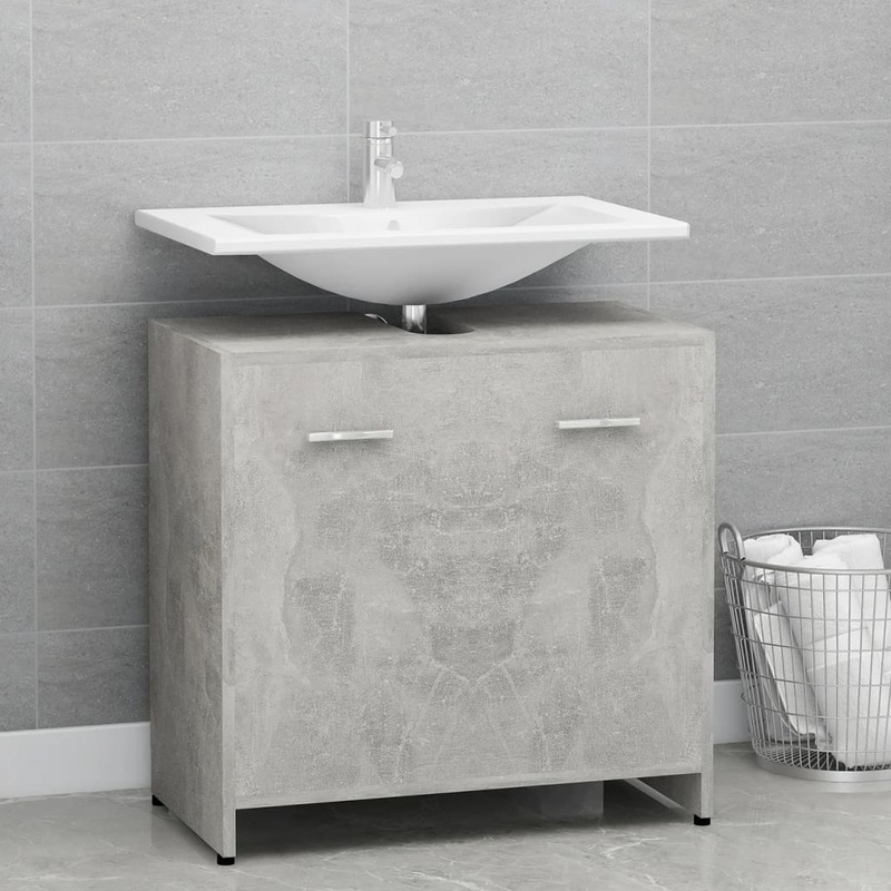 Berkfield Bathroom Cabinet Concrete Grey 60x33x61 cm Engineered Wood
