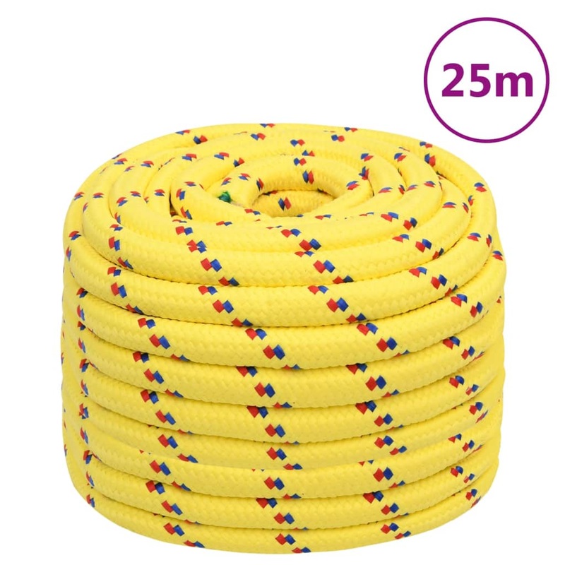 Berkfield Boat Rope Yellow 20 mm 25 m Polypropylene