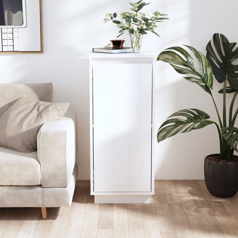 Berkfield Sideboard White 31.5x34x75 cm Solid Wood Pine