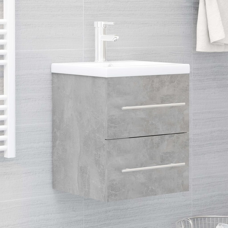 Berkfield Sink Cabinet Concrete Grey 41×38.5×48 cm Engineered Wood