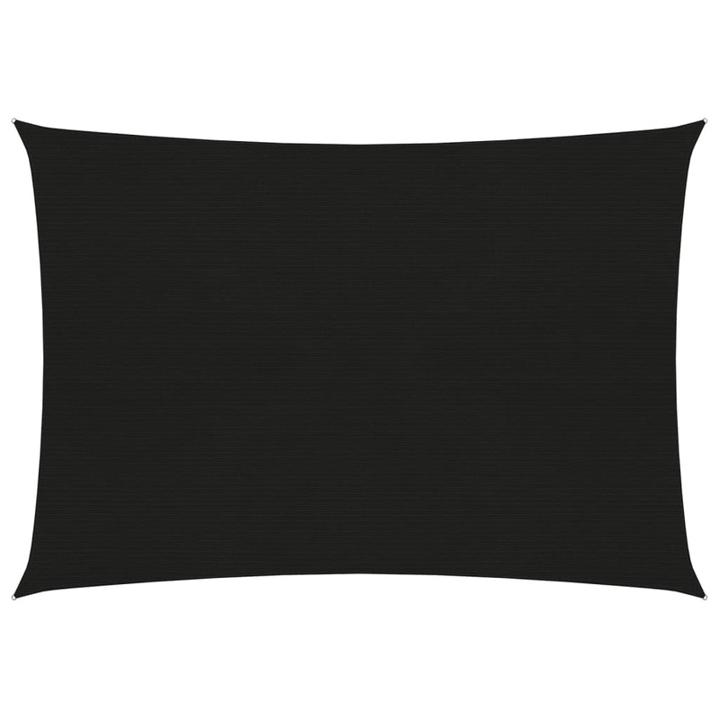 Berkfield Sunshade Sail 160 g/m__ Black 3×4.5 m HDPE