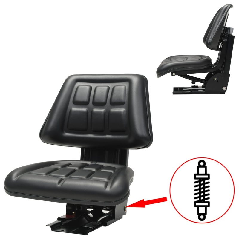 Berkfield Tractor Seat with Suspension Black