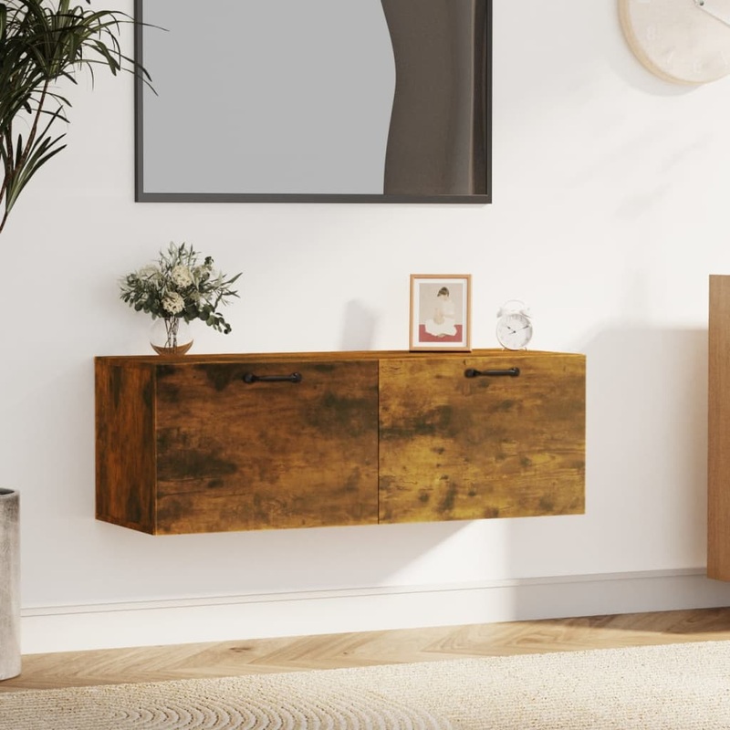 Berkfield Wall Cabinet Smoked Oak 100×36.5×35 cm Engineered Wood