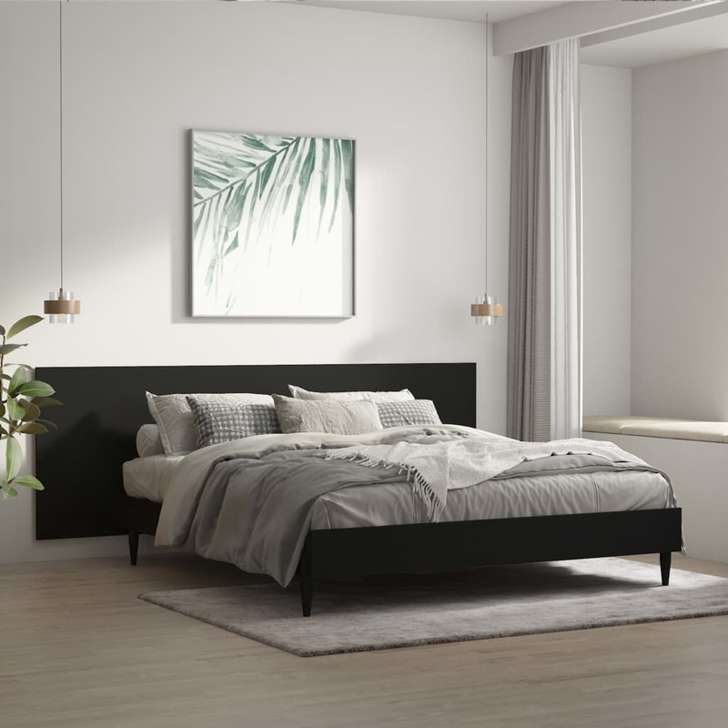 Berkfield Wall Headboard Black 240×1.5×80 cm Engineered Wood