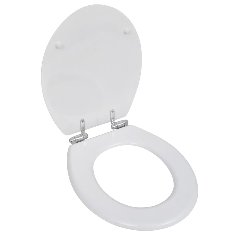 Berkfield WC Toilet Seat MDF Soft Close Lid Simple Design White