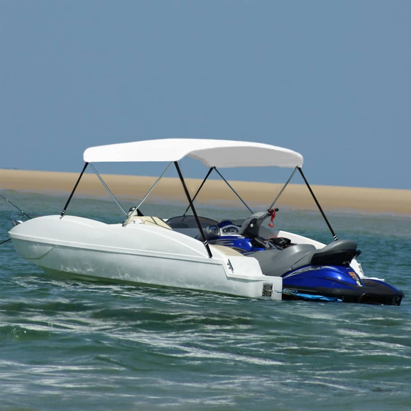 Berkfield 2 Bow Bimini Top White 150x120x110 cm