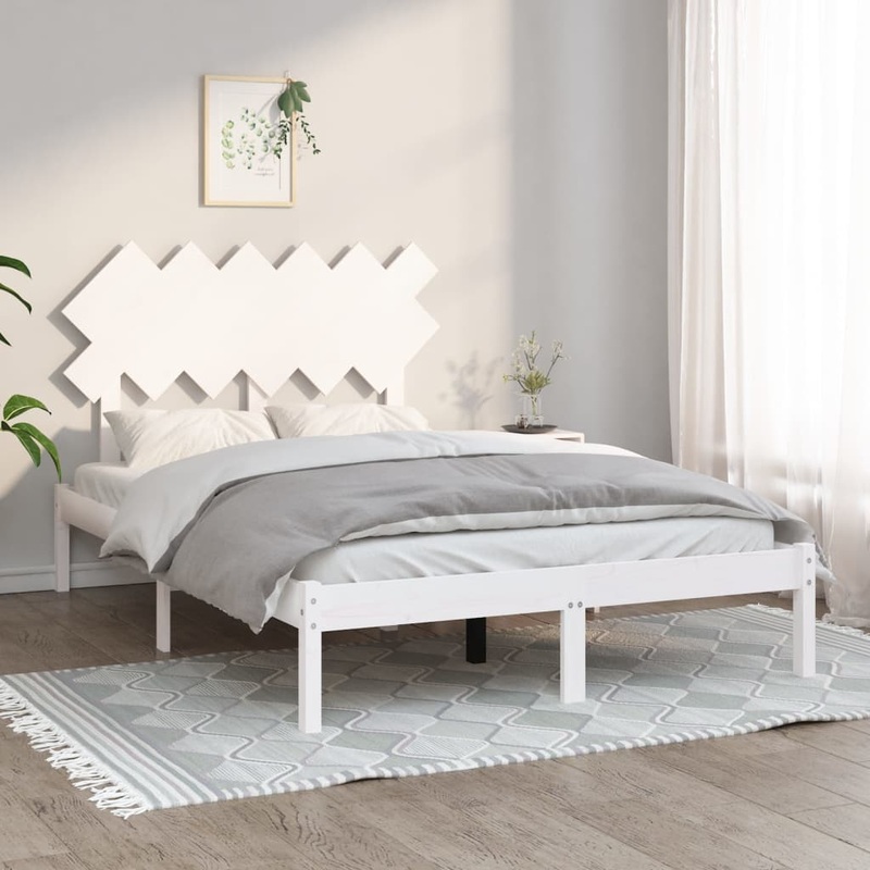 Berkfield Bed Frame White 120×200 cm Solid Wood