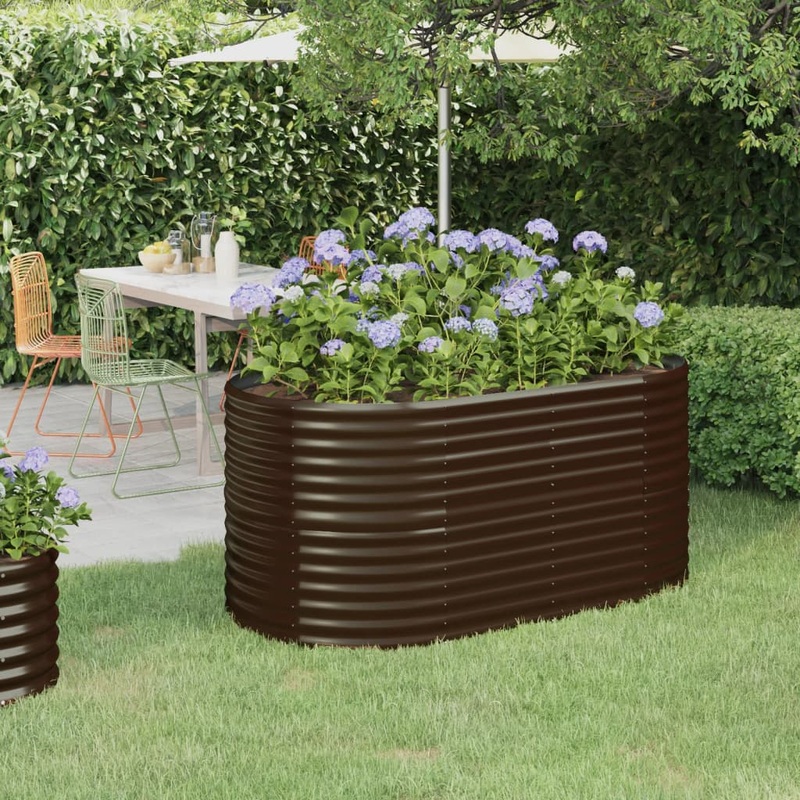 Berkfield Garden Raised Bed Powder-coated Steel 152x80x68 cm Brown