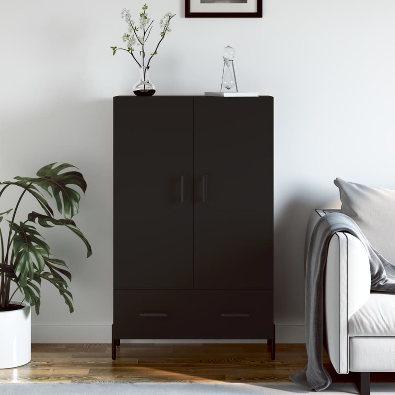Berkfield Highboard Black 69.5x31x115 cm Engineered Wood