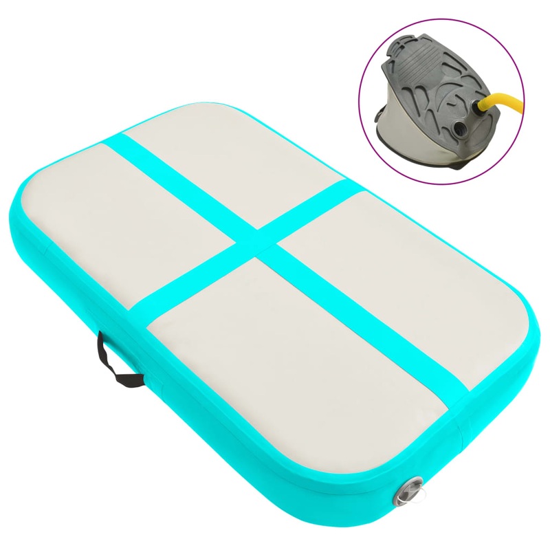 Berkfield Inflatable Gymnastics Mat with Pump 60x100x15 cm PVC Green
