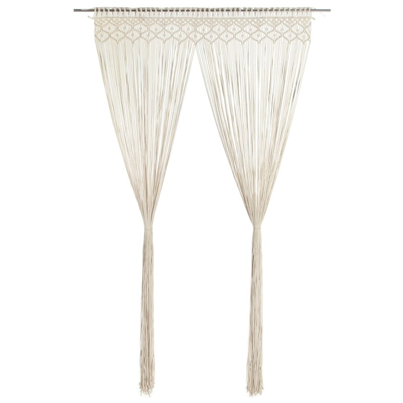 Berkfield Macrame Curtain 140×240 cm Cotton