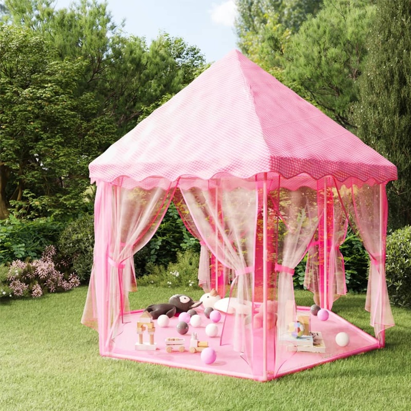 Berkfield Princess Play Tent with 250 Balls Pink 133×140 cm