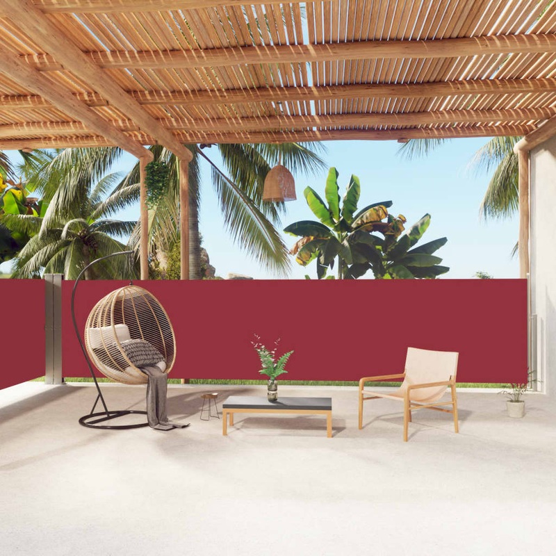 Berkfield Retractable Side Awning Red 140×1000 cm