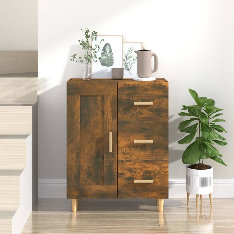 Berkfield Sideboard Smoked Oak 69.5x34x90 cm Engineered Wood
