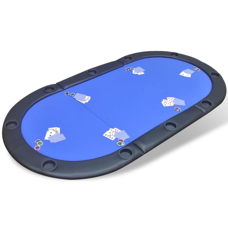 Berkfield 10-Player Foldable Poker Tabletop Blue
