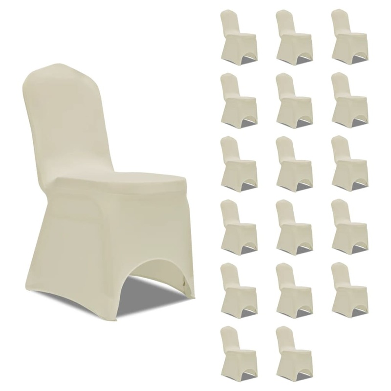 Berkfield Chair Cover Stretch Cream 18 pcs