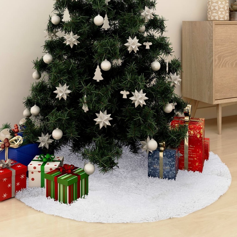 Berkfield Christmas Tree Skirt White 122 cm Faux