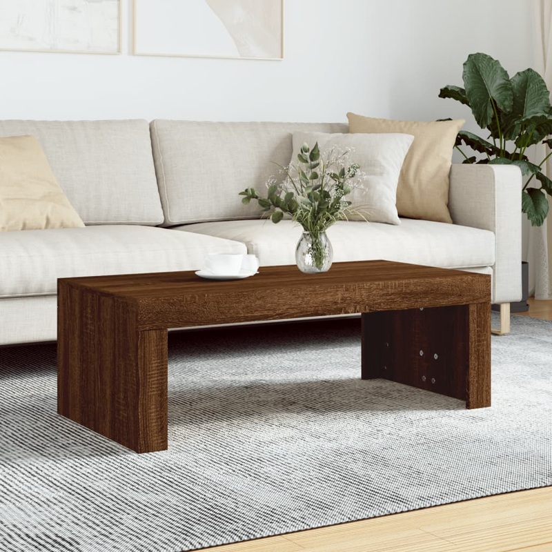 Berkfield Coffee Table Brown Oak 102x50x36 cm Engineered Wood