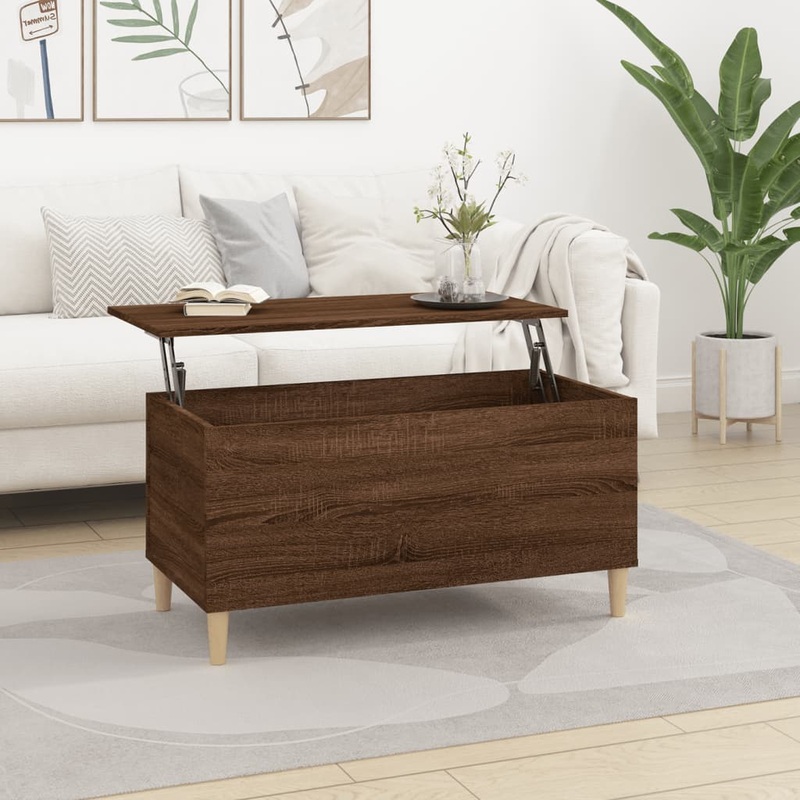Berkfield Coffee Table Brown Oak 90×44.5×45 cm Engineered Wood