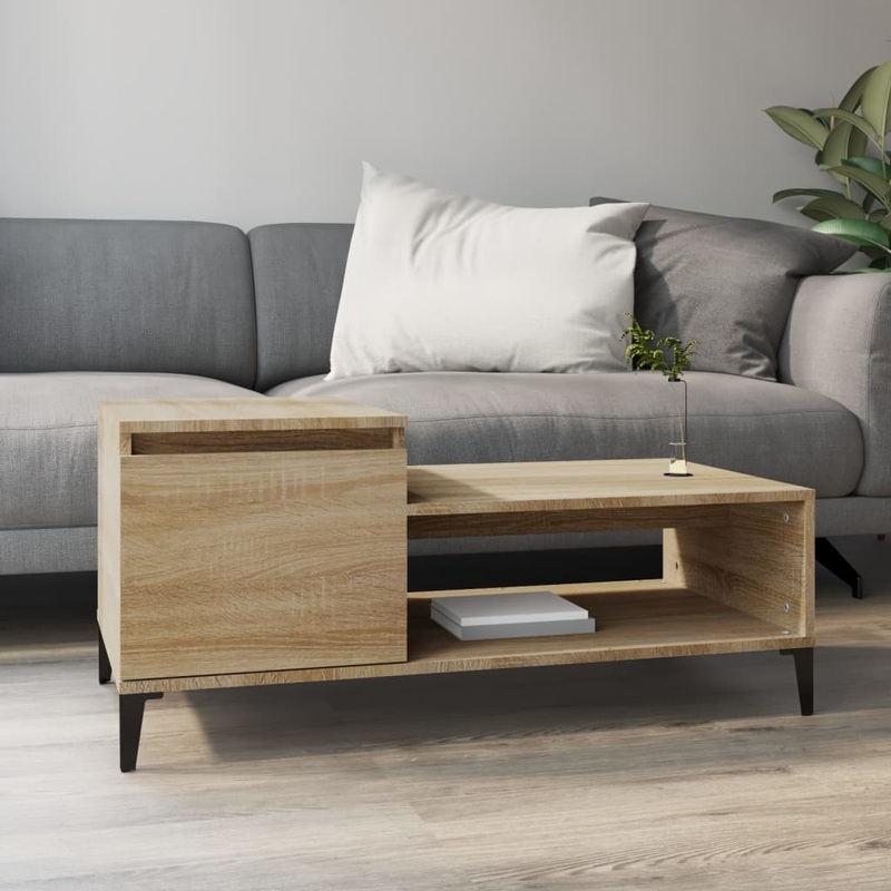Berkfield Coffee Table Sonoma Oak 100x50x45 cm Engineered Wood