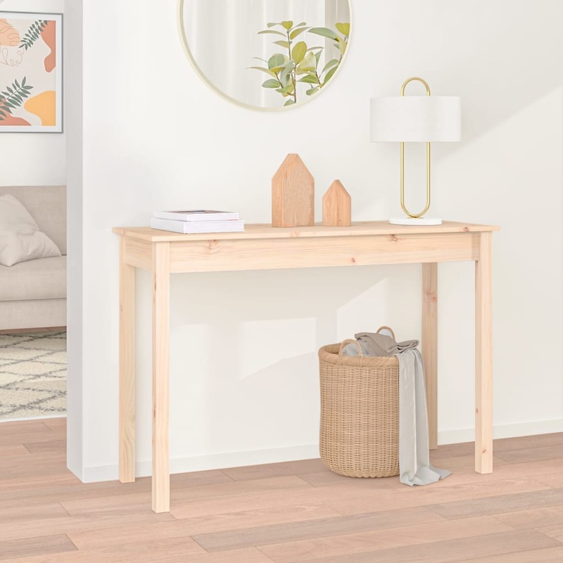 Berkfield Console Table 110x40x75 cm Solid Wood Pine