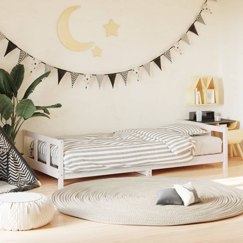 Berkfield Kids Bed Frame White 90×190 cm Solid Wood Pine