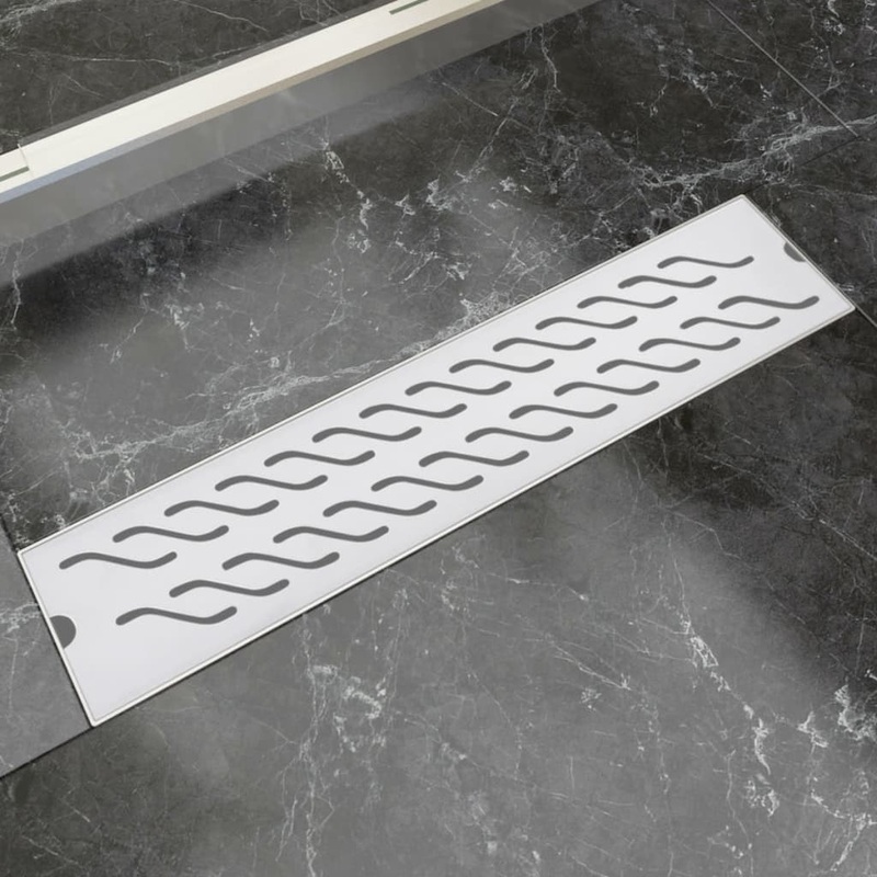 Berkfield Linear Shower Drain Wave 530×140 mm Stainless Steel