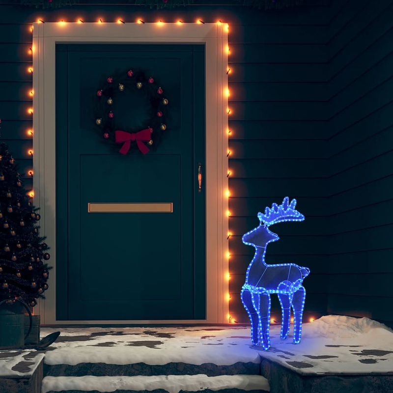 Berkfield Reindeer Christmas Decoration with Mesh 306 LEDs 60x24x89cm
