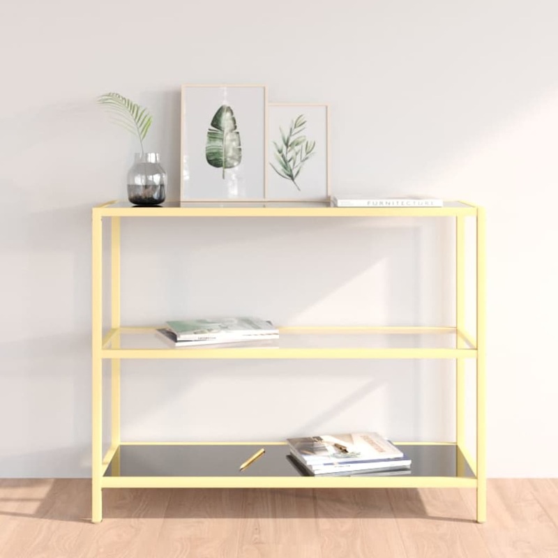 Berkfield Shelf Black and Transparent 100x36x90 cm Tempered Glass