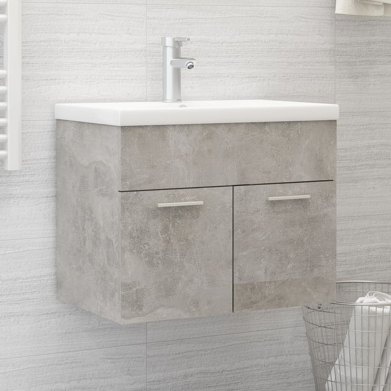 Berkfield Sink Cabinet Concrete Grey 60×38.5×46 cm Engineered Wood