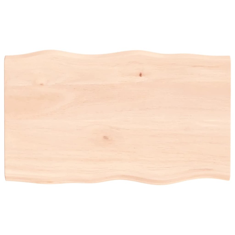 Berkfield Table Top 100x60x2 cm Untreated Solid Wood Oak Live Edge