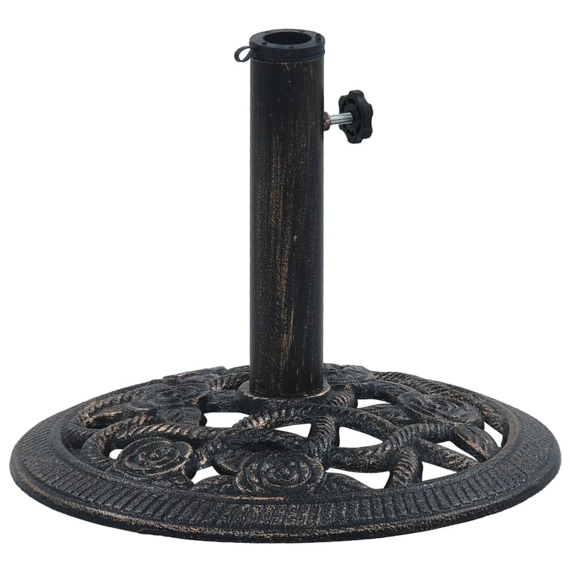 Berkfield Umbrella Base Black and Bronze 9 kg 40 cm Cast Iron