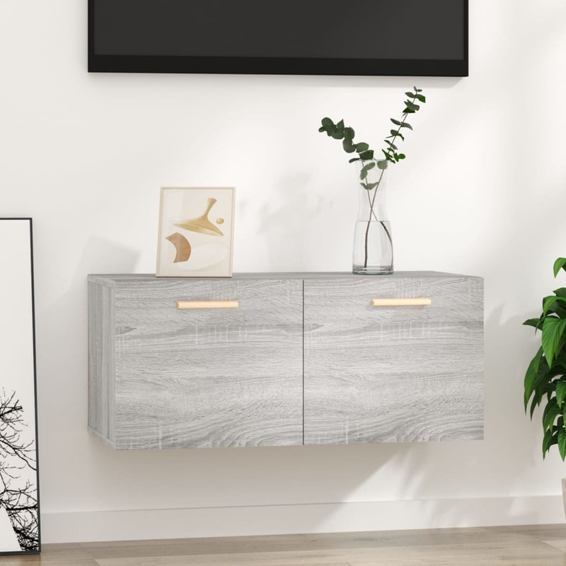 Berkfield Wall Cabinet Grey Sonoma 80x35x36.5 cm Engineered Wood