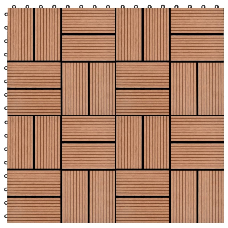 Berkfield 11 pcs Decking Tiles WPC 30×30 cm 1 sqm Brown