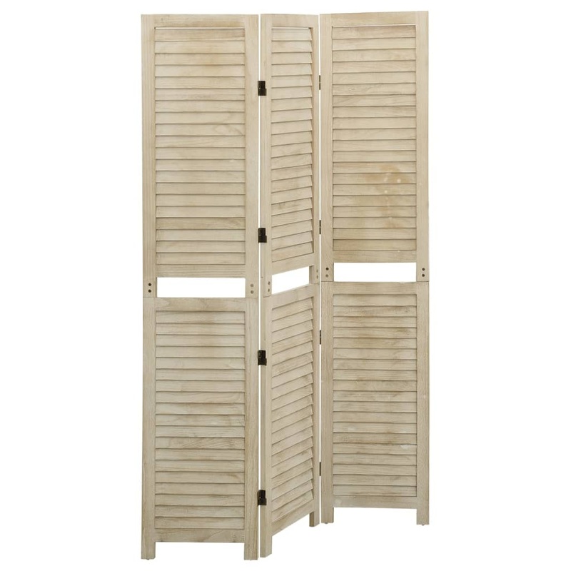 Berkfield 3-Panel Room Divider 105×165 cm Solid Wood Paulownia